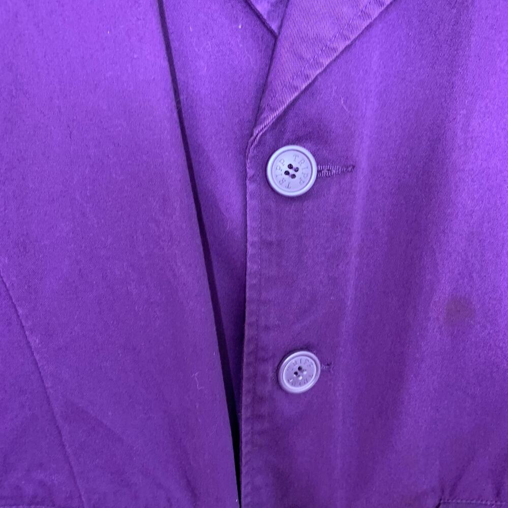 TRIPP NYC Purple Gothic Trench Coat Long Button Front Jacket Alt Grunge Medium - Picture 12 of 16